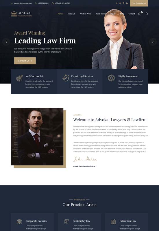 advokat lawfirm wordpress theme
