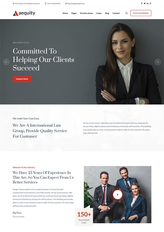 aequity law html template
