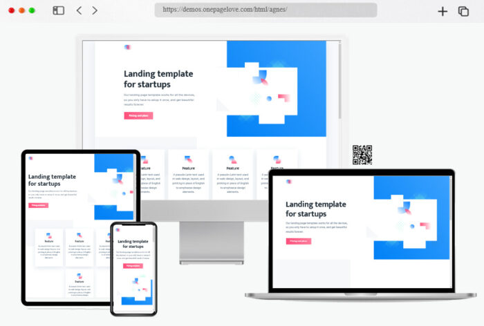 agnes startup landing page html template