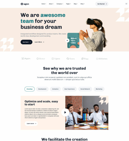agon agency bootstrap template