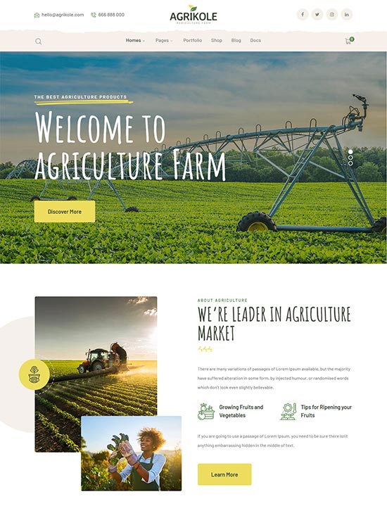 agrikole wordpress theme agriculture