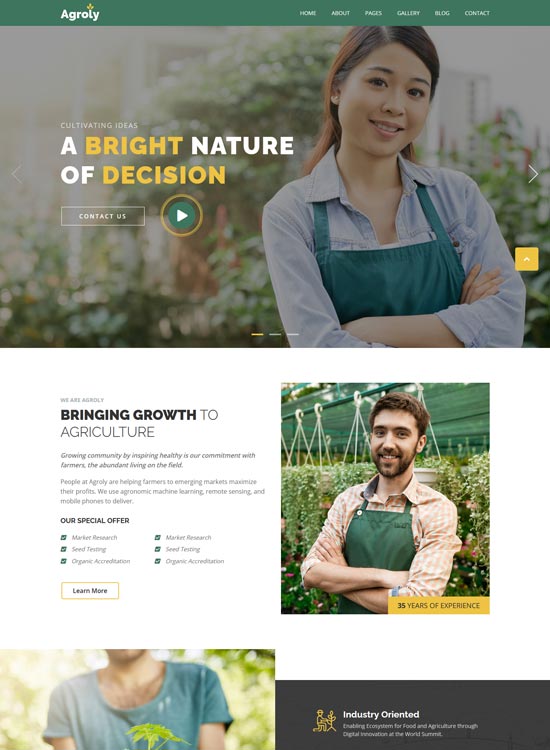 agroly organic agriculture food html template