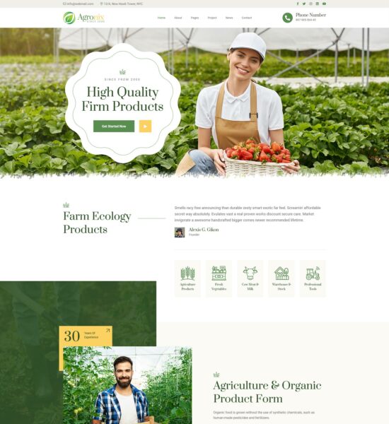 agronix organic farm agriculture wordpress theme