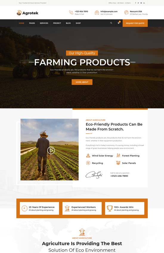 agrotek agriculture farm html template