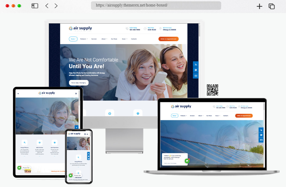 air supply conditioning company wordpress theme