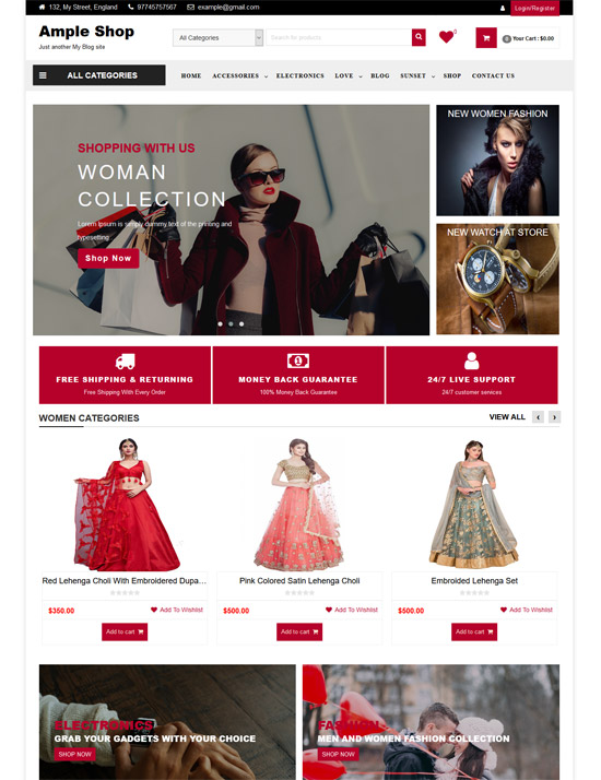 ample shop free ecommerce theme