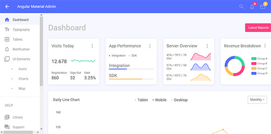 angular material admin