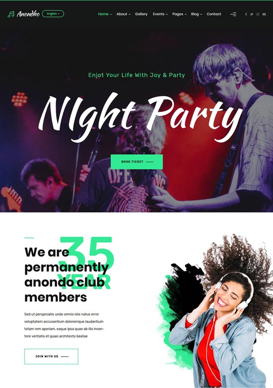 anondho night club event html template