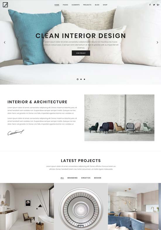 arkhitekton interior design wordpress theme