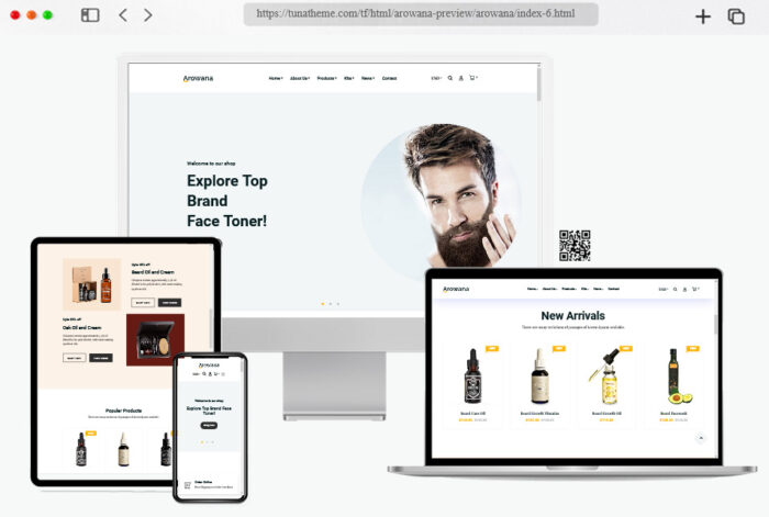 arowana beard oil barber shop html template