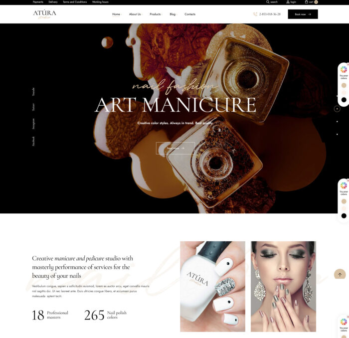 atura nail salon wordpress theme