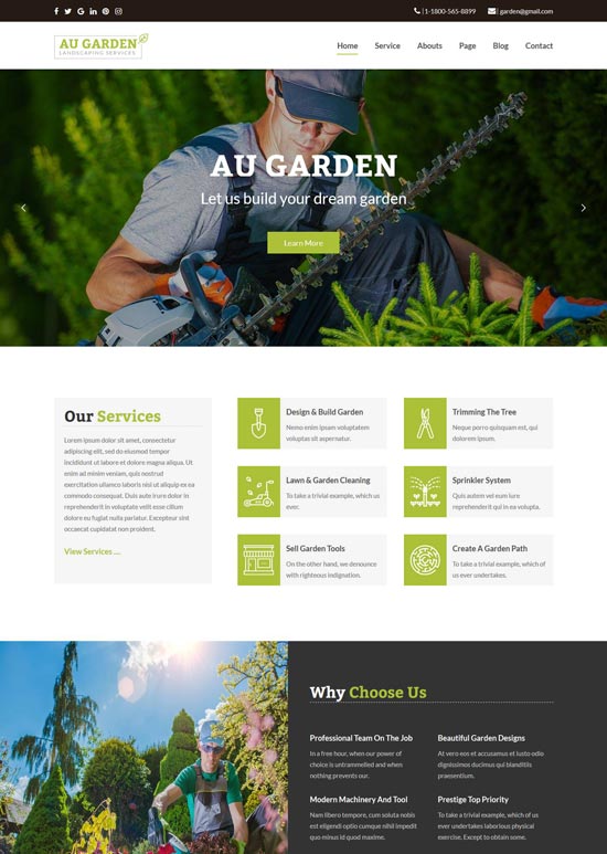 au garden gardening html template