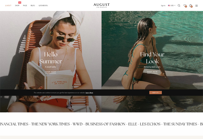 august shopify theme