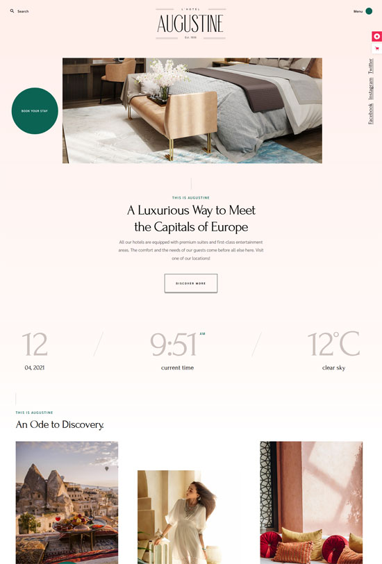 augustine hotel booking theme