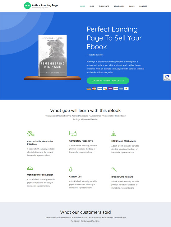 author landing page