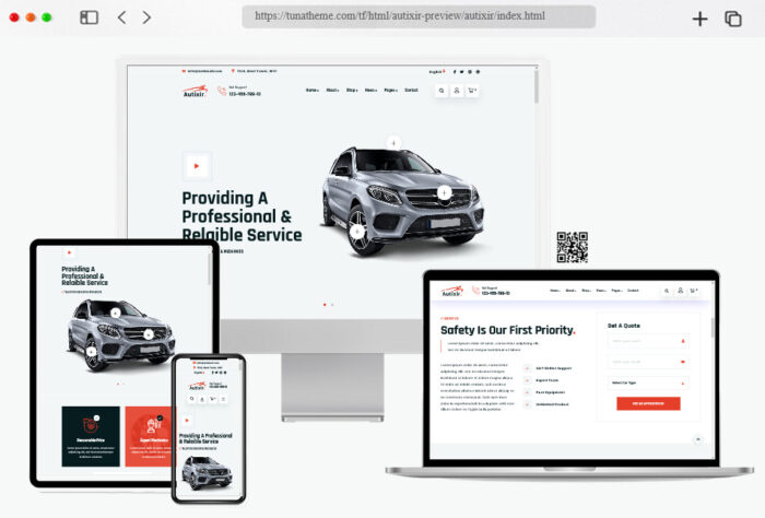 autixir car repair service html template