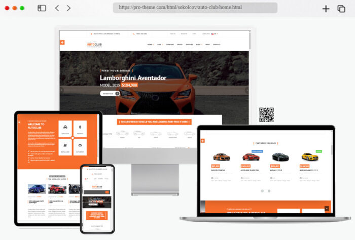 auto club car dealer html theme