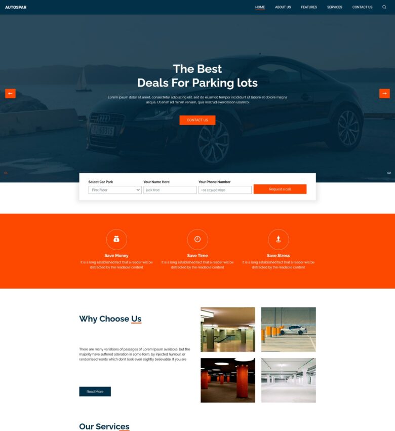 Autospar Parking Website Template