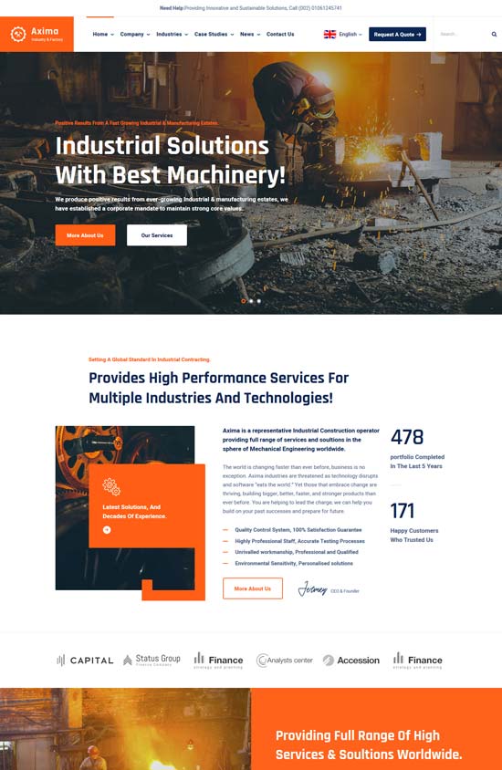 axima factory industry html template
