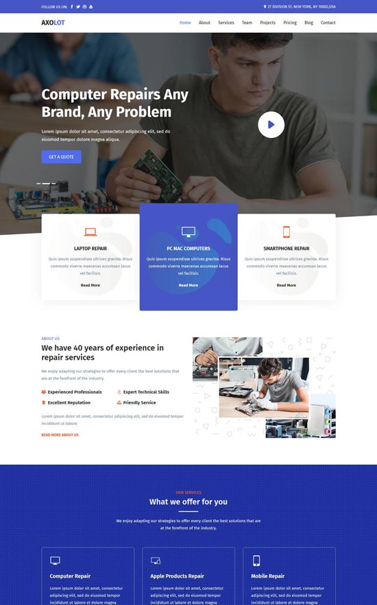 axolot it company html landing template