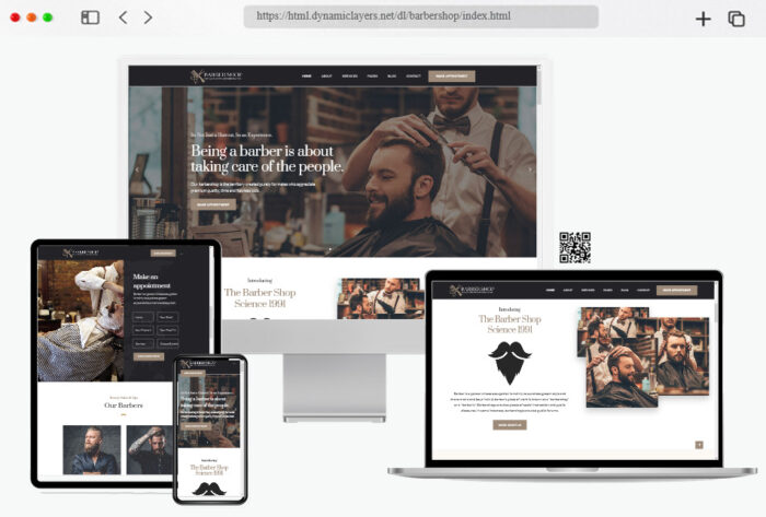 barbershop hair salon html template