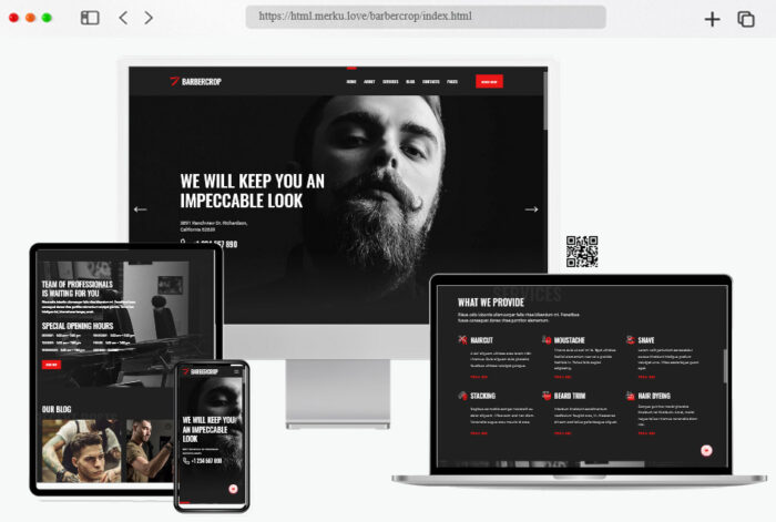 barbercrop hairdressing website template