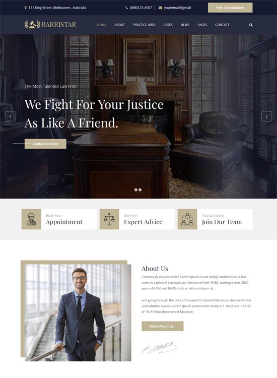 barristar lawyers html template