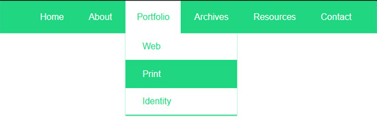 basic flat css menu