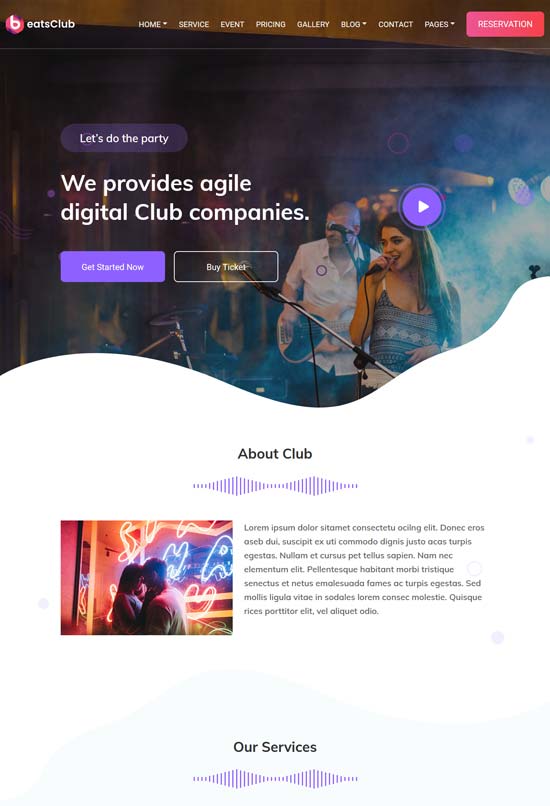 beatsclub nightlife html template