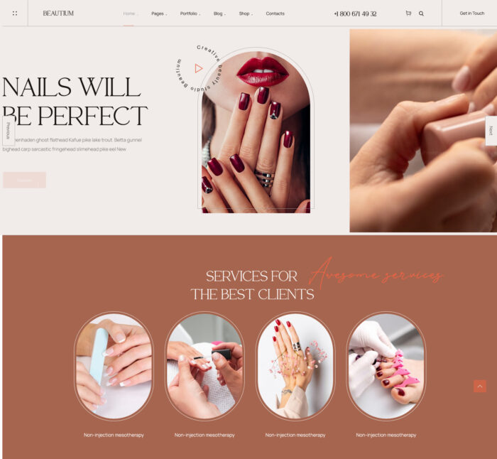 beautium nails wordpress theme