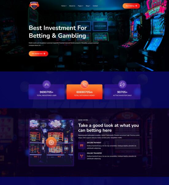 bettfor casino platform html template