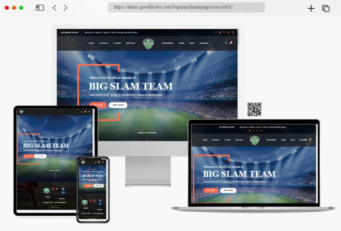 big slam sport clubs soccer wordpress