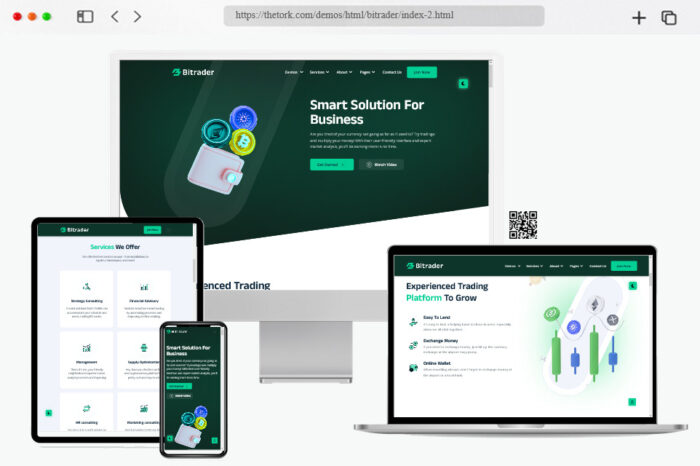 bitrader responsive business website template