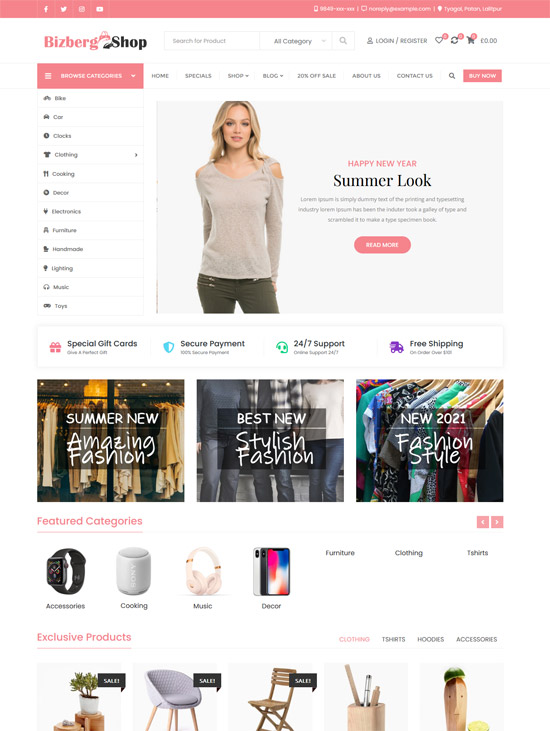 bizberg shop free wordpress theme