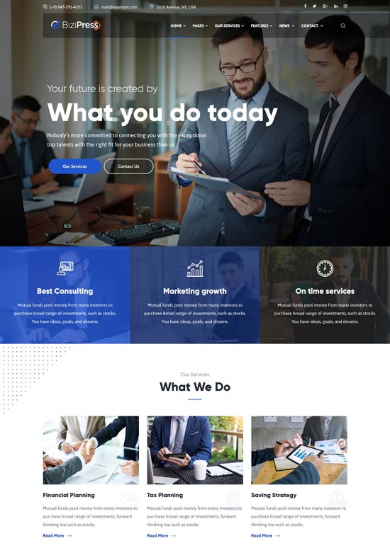 bizipress finance business html template