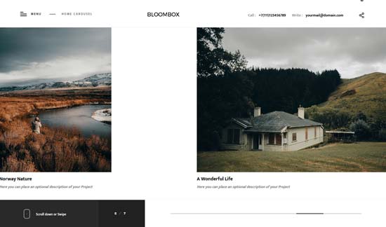 bloombox ajax photography html template