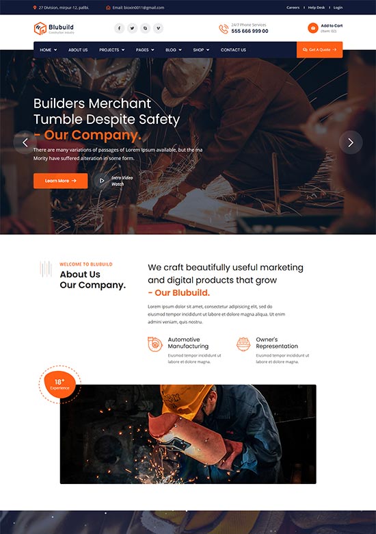 blubuild industrial html template
