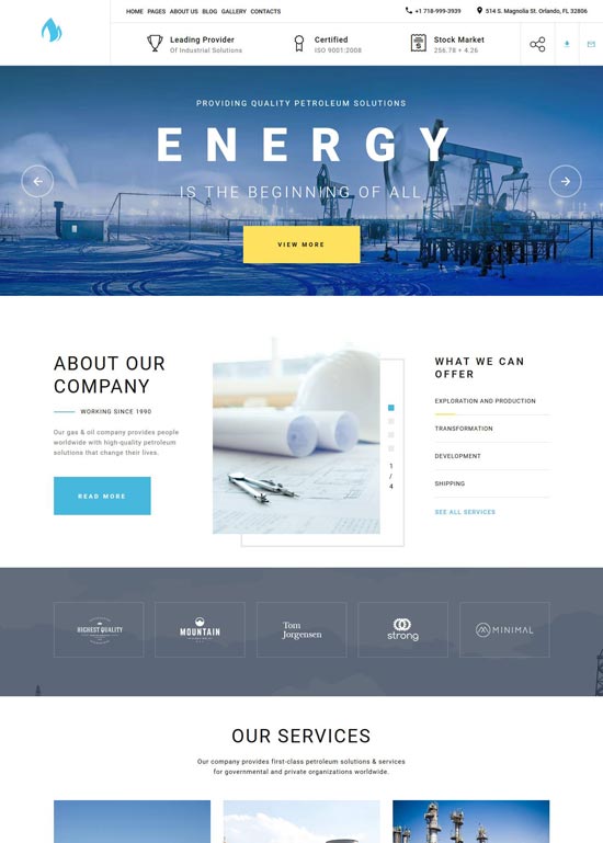 blue energy industrial joomla template