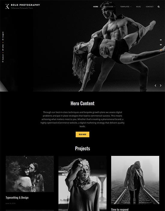 bold photography wordpress