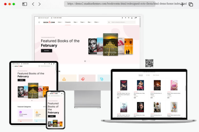 bookworm bookstore bookshop ecommerce html template