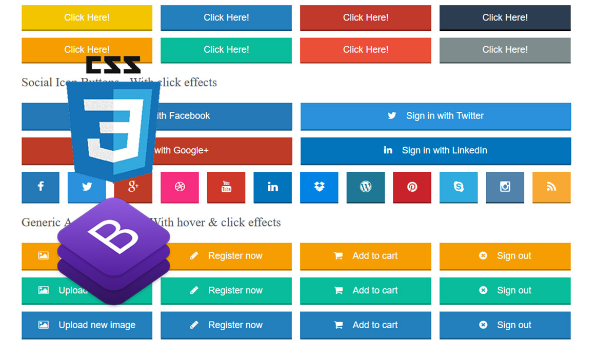 Bootstrap CSS3 Social Media Buttons