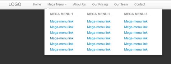 bootstrap mega menu with css