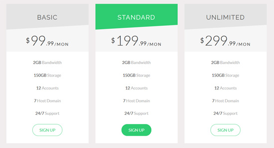 bootstrap pricing table