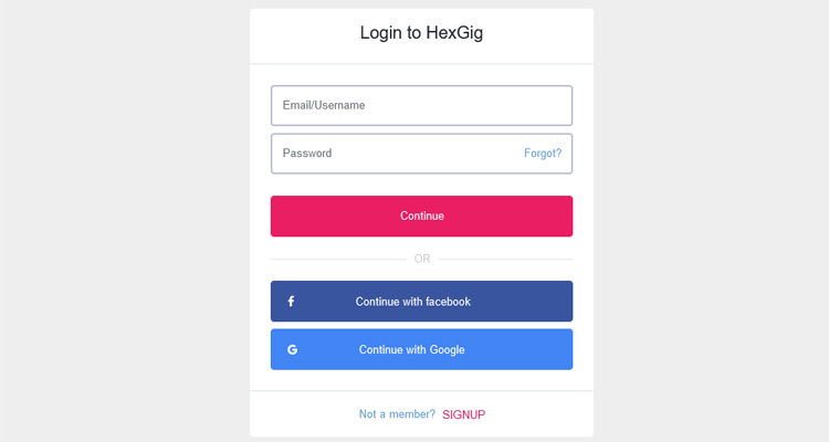 bootstrap login form with social login buttons