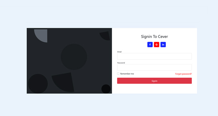 bootstrap simple social signin form with sidebar
