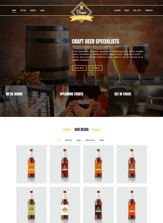 brew craft beer brewery html template