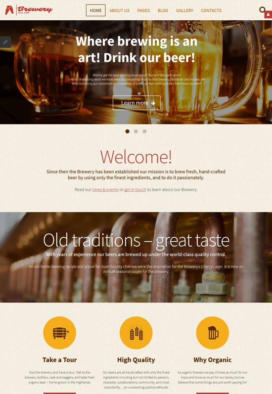 brewhouse brewery joomla template