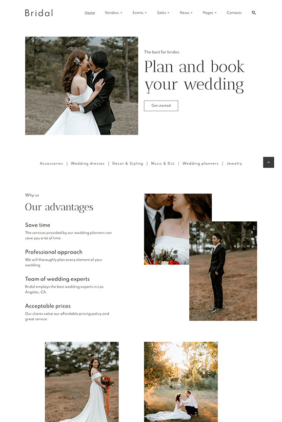 bridal wedding planner html template