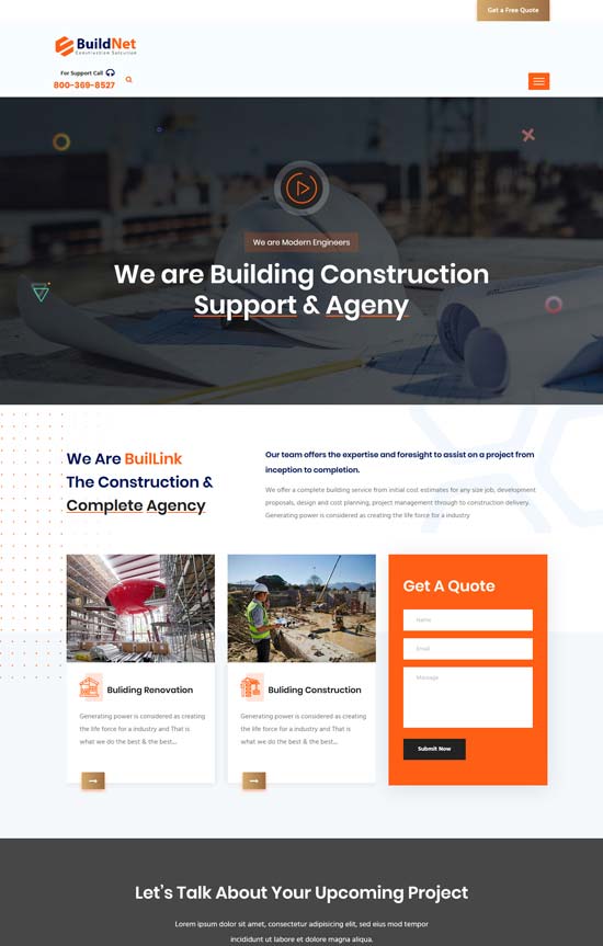 buildnet construction html template