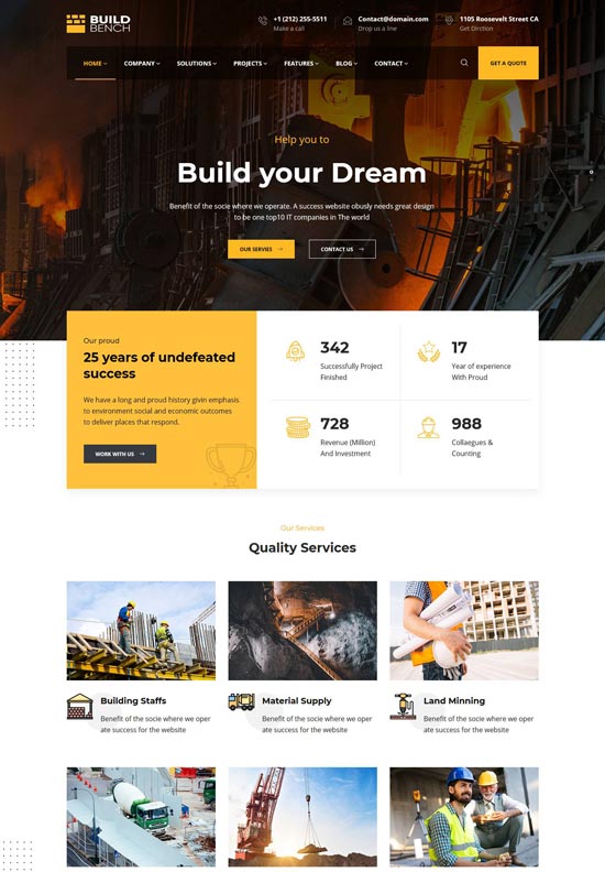 buildbench construction building html template